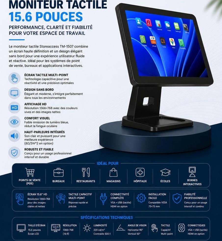 Moniteur Tactile 15.6"
