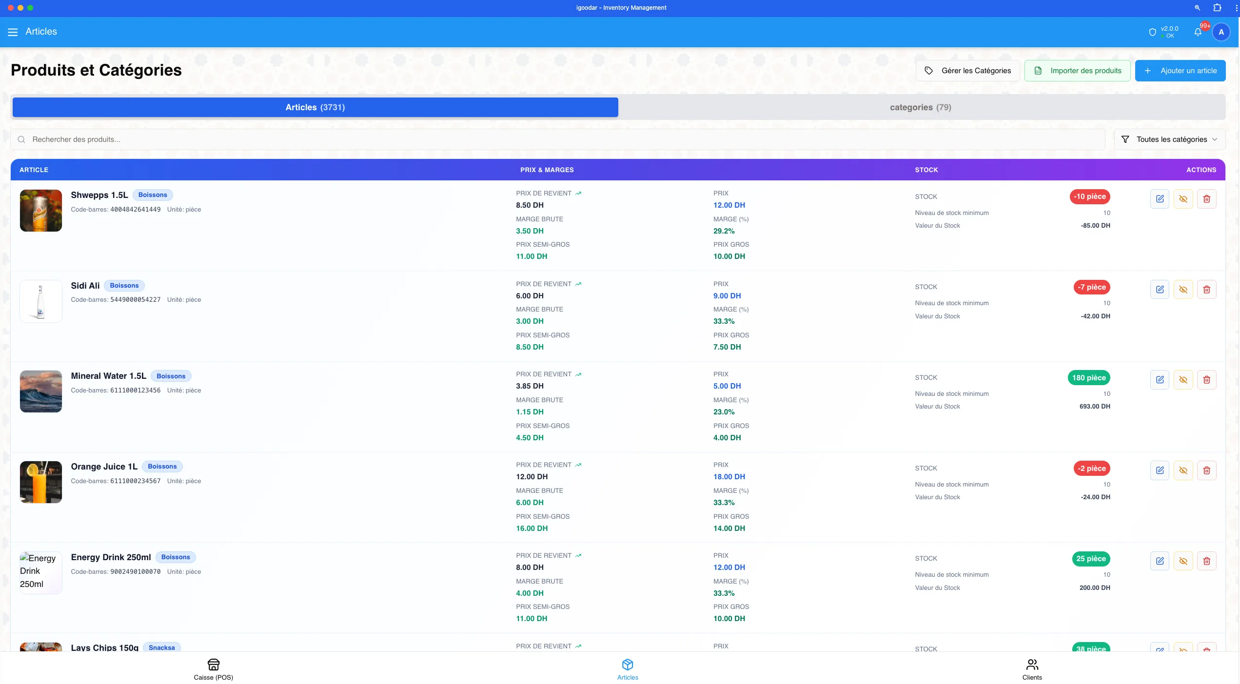 Gestion des Produits